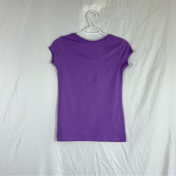 Bienzoe Girls Gathered Collar Cup Sleeve Light Purple Tee - Picture 3 of 3